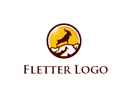 silhouette goat standing on mountain logo