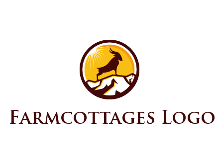 silhouette goat standing on mountain logo