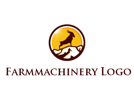 silhouette goat standing on mountain logo