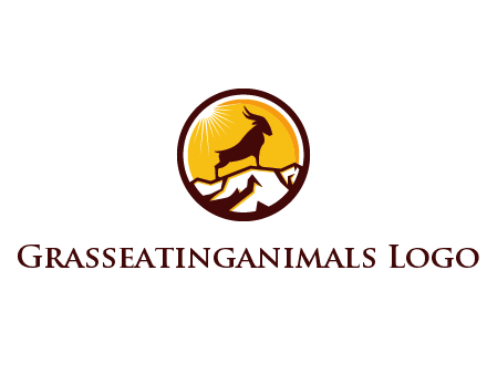 silhouette goat standing on mountain logo