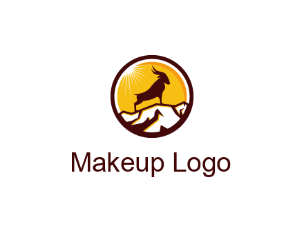 silhouette goat standing on mountain logo