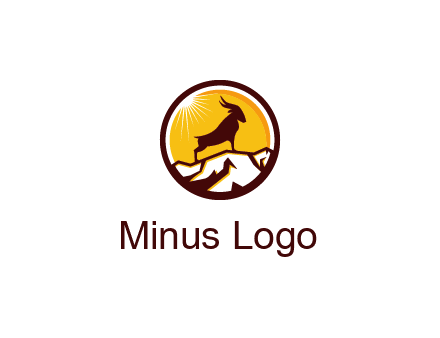 silhouette goat standing on mountain logo