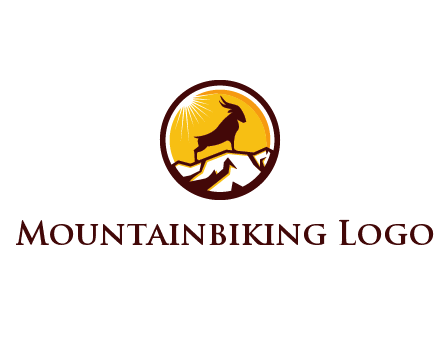 silhouette goat standing on mountain logo