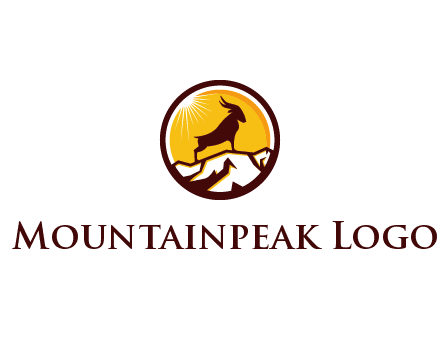 silhouette goat standing on mountain logo