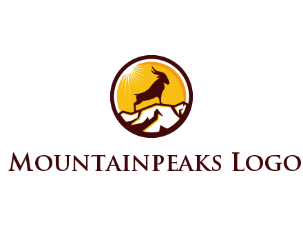 silhouette goat standing on mountain logo