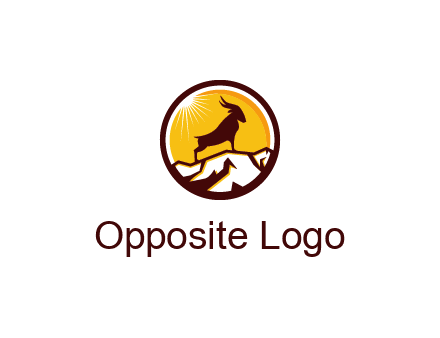 silhouette goat standing on mountain logo