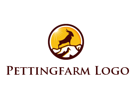 silhouette goat standing on mountain logo