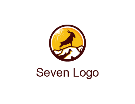 silhouette goat standing on mountain logo