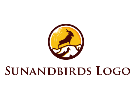silhouette goat standing on mountain logo