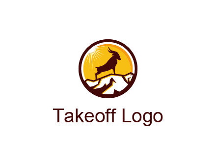 silhouette goat standing on mountain logo