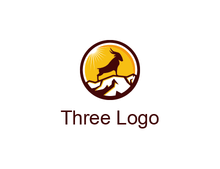 silhouette goat standing on mountain logo