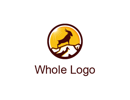 silhouette goat standing on mountain logo