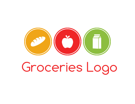 grocery in the centre of circle graphic