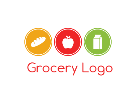 grocery in the centre of circle graphic