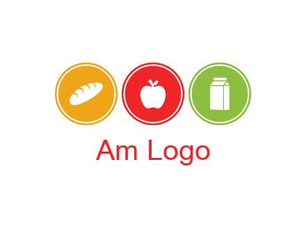 grocery in the centre of circle graphic