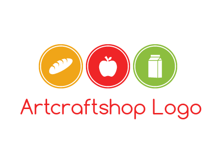 grocery in the centre of circle graphic