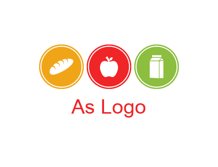 grocery in the centre of circle graphic