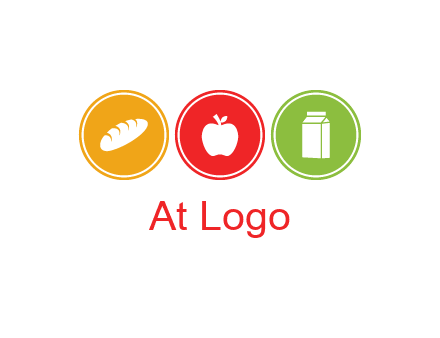 grocery in the centre of circle graphic