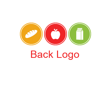 grocery in the centre of circle graphic
