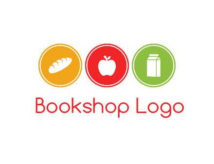 grocery in the centre of circle graphic