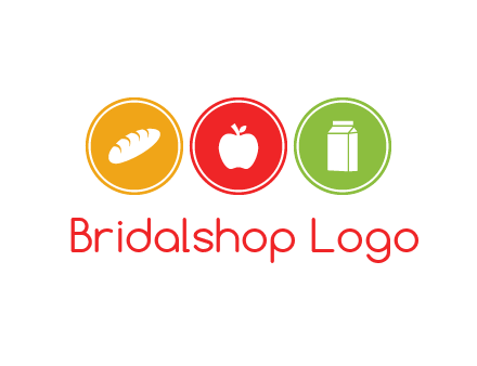 grocery in the centre of circle graphic