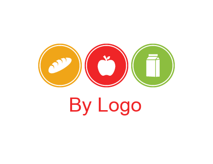 grocery in the centre of circle graphic