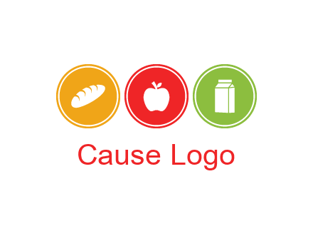 grocery in the centre of circle graphic