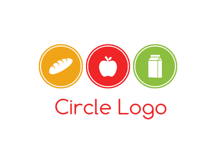 grocery in the centre of circle graphic