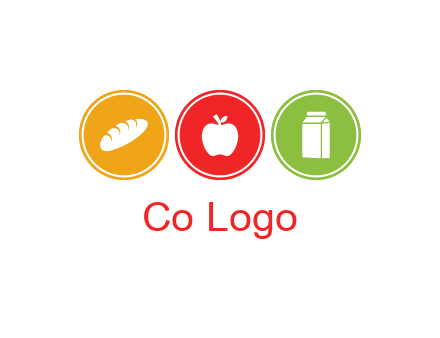 grocery in the centre of circle graphic