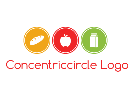 grocery in the centre of circle graphic