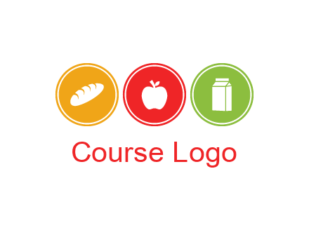 grocery in the centre of circle graphic
