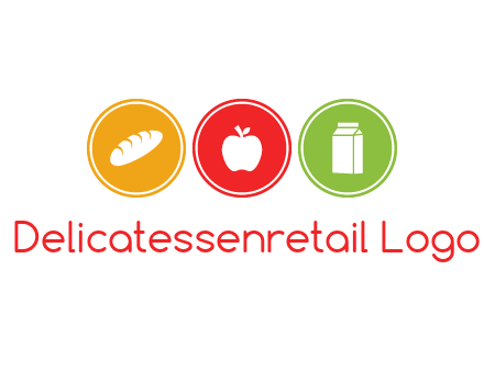 grocery in the centre of circle graphic