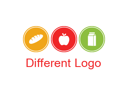 grocery in the centre of circle graphic