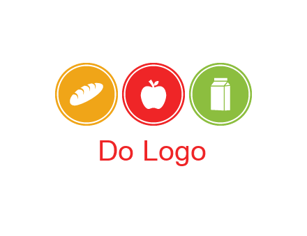 grocery in the centre of circle graphic