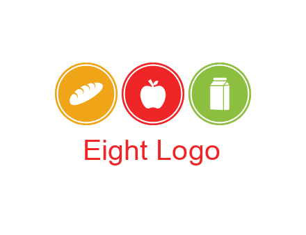 grocery in the centre of circle graphic