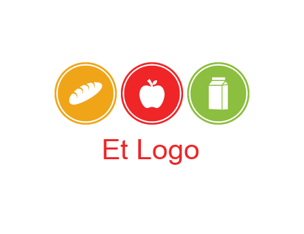 grocery in the centre of circle graphic