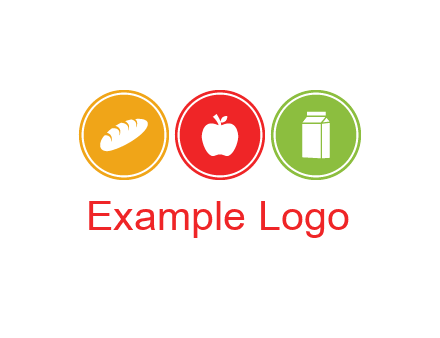 grocery in the centre of circle graphic