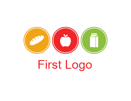 grocery in the centre of circle graphic