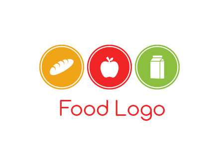 grocery in the centre of circle graphic