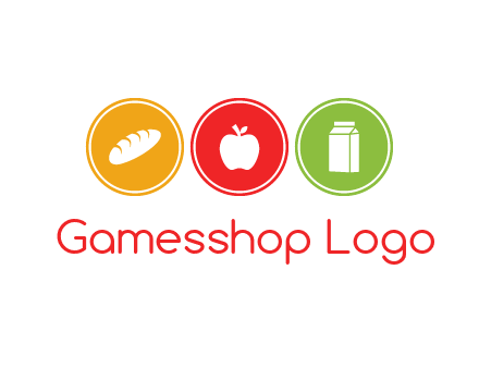 grocery in the centre of circle graphic