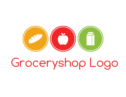 grocery in the centre of circle graphic