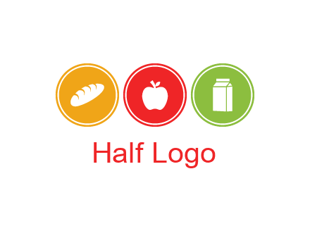 grocery in the centre of circle graphic