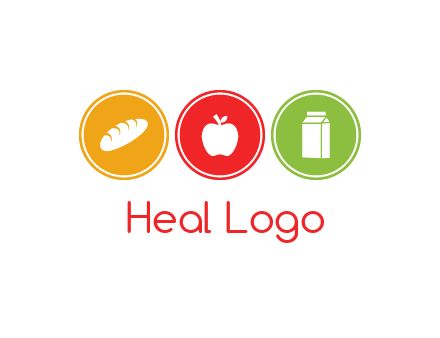 grocery in the centre of circle graphic