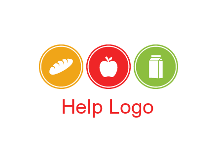 grocery in the centre of circle graphic