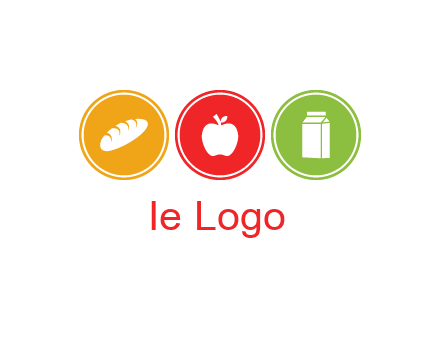 grocery in the centre of circle graphic