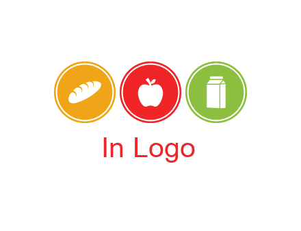 grocery in the centre of circle graphic