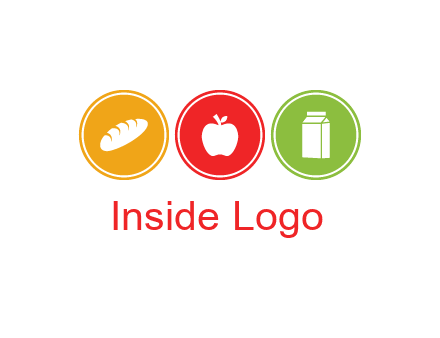 grocery in the centre of circle graphic