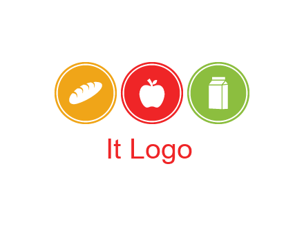 grocery in the centre of circle graphic