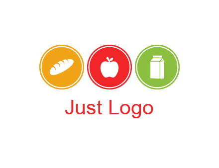 grocery in the centre of circle graphic