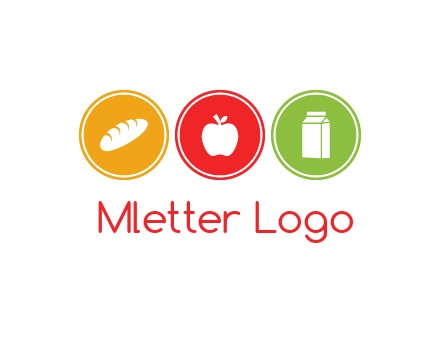 grocery in the centre of circle graphic